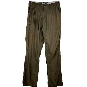 UB Tech Men's Cargo Pants Dk Olive Green Nylon Spandex Outdoor Gorpcore Sz 32x32